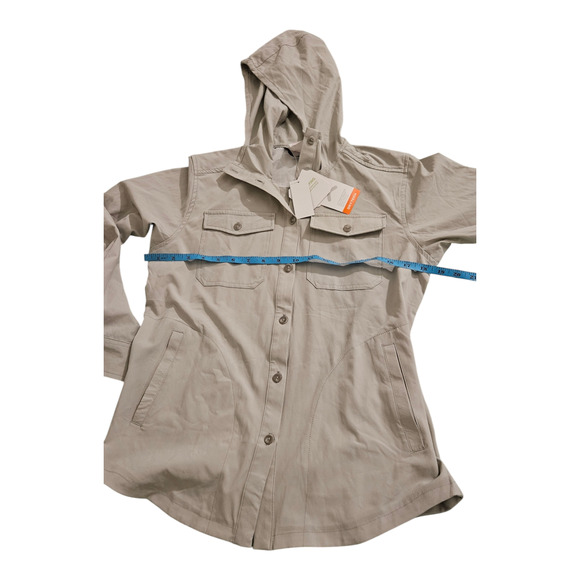 DK XS Long Sleeve Light Gray Button Up Hooded Jacket - Picture 7 of 9